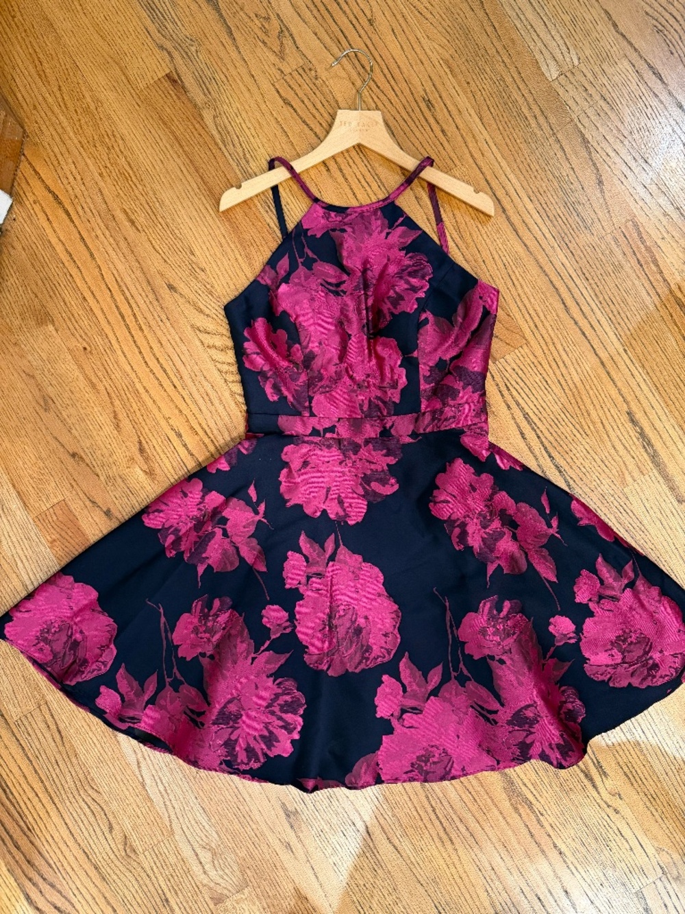 Escape mini dress - size 6 - navy blue and fuchsia
